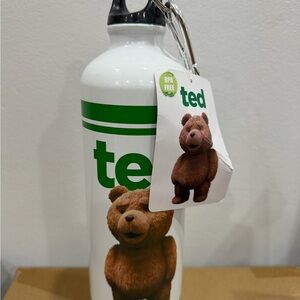White and Green Ted Water Bottle